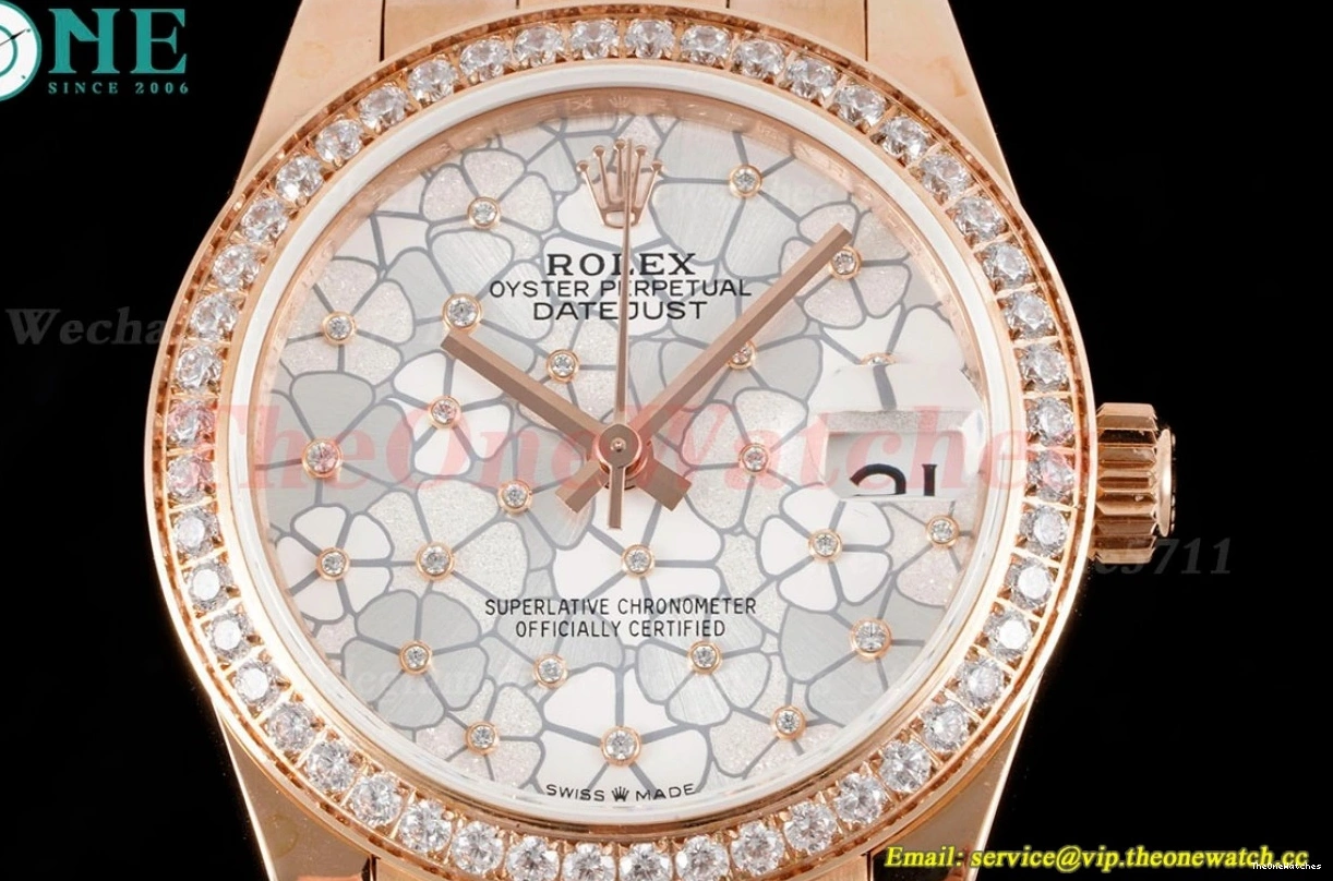 Dia RG JDF Datejust A2824 31mm White Flower RG Dial 0401